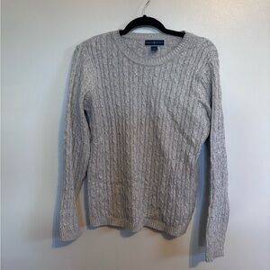Karen Scott grey cable knit sweater size medium